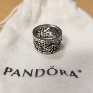 Forget Me Not Ring, Purple & Clear CZ